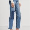 Vaqueros rectos de tiro alto y corte cropped de Ralph Lauren para mujer en color azul Vaqueros rectos de tiro alto y corte cropped de Ralph Lauren para mujer en color azul