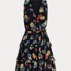 Vestido cruzado de georgette arrugado con flores multicolor de Ralph Lauren para mujer Vestido cruzado de georgette arrugado con flores multicolor de Ralph Lauren para mujer