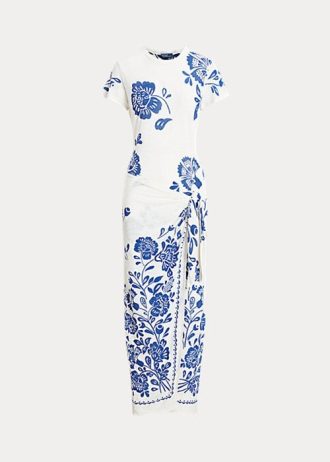 Vestido de jersey cruzado con estampado floral azul de Ralph Lauren para mujer Vestido de jersey cruzado con estampado floral azul de Ralph Lauren para mujer