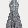 Vestido híbrido de malla y jersey floral Ralph Lauren para mujer Vestido híbrido de malla y jersey floral Ralph Lauren para mujer
