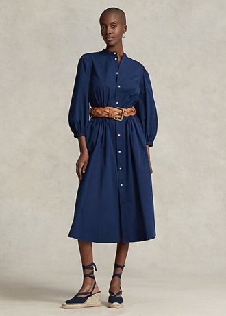 Vestido Ralph Lauren de algodón azul marino para mujer