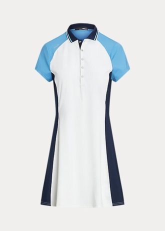Vestido Ralph Lauren de jersey elástico con bloques de color blanco y azul para mujer