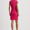 Vestido Ralph Lauren de manga corta en jersey elástico rosa para mujer Vestido Ralph Lauren de manga corta en jersey elástico rosa para mujer