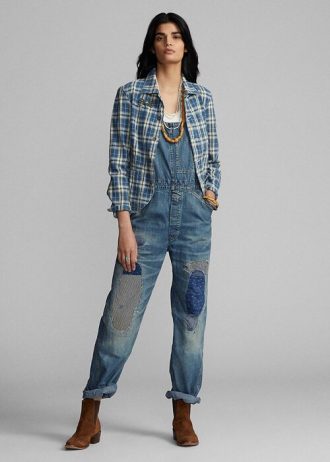 Vestido tipo peto vaquero reparado Ralph Lauren para mujer