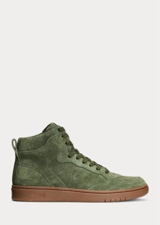 Zapatillas altas de ante Ralph Lauren Court para hombre en color verde