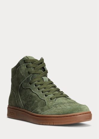 Zapatillas altas de ante Ralph Lauren Court para hombre en color verde