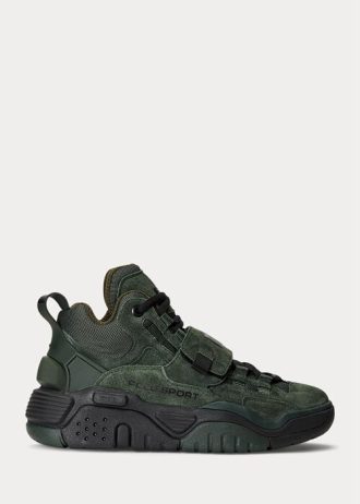 Zapatillas altas de ante Ralph Lauren PS100 para hombre, color verde