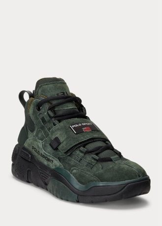Zapatillas altas de ante Ralph Lauren PS100 para hombre, color verde