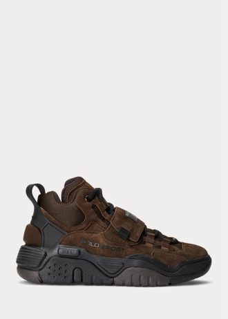 Zapatillas altas de ante Ralph Lauren PS100 para hombre en color chocolate