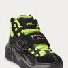Zapatillas altas Ralph Lauren PS100 para hombre, color negro y amarillo
