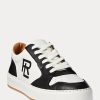 Zapatillas bajas con bloques de color Ralph Lauren Jinett para mujer, color negro y blanco Zapatillas bajas con bloques de color Ralph Lauren Jinett para mujer, color negro y blanco