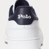 Zapatillas bajas de cuero Ralph Lauren Court para hombre, color blanco y azul marino Zapatillas bajas de cuero Ralph Lauren Court para hombre, color blanco y azul marino