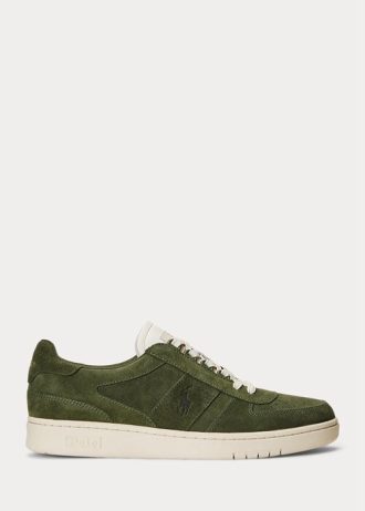 Zapatillas bajas Ralph Lauren Court de ante color oliva para hombre