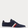 Zapatillas bajas Ralph Lauren Court de ante para hombre en color azul marino