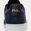Zapatillas bajas Ralph Lauren Court de ante para hombre en color azul marino