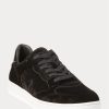 Zapatillas bajas Ralph Lauren Court Velvet para hombre, color negro
