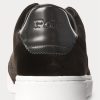 Zapatillas bajas Ralph Lauren Court Velvet para hombre, color negro