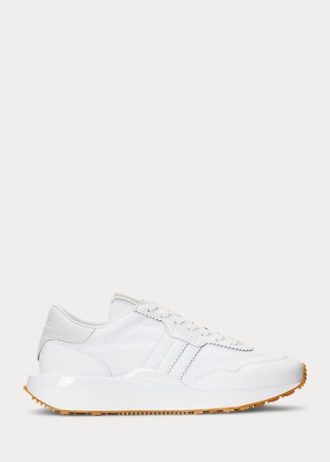 Zapatillas blancas Ralph Lauren Train 89 de piel y Oxford para mujer