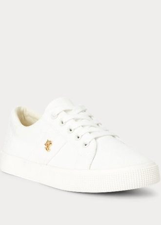 Zapatillas de lona blancas Ralph Lauren Janson II para mujer