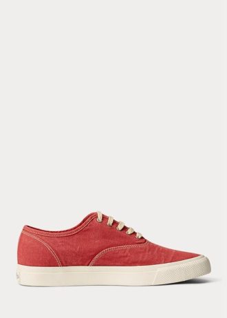 Zapatillas de lona Ralph Lauren rojas para hombre