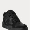 Zapatillas Ralph Lauren Court Mid Pro para hombre, color negro/negro