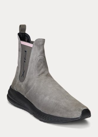 Zapatillas Ralph Lauren de ante sin cordones para mujer en gris