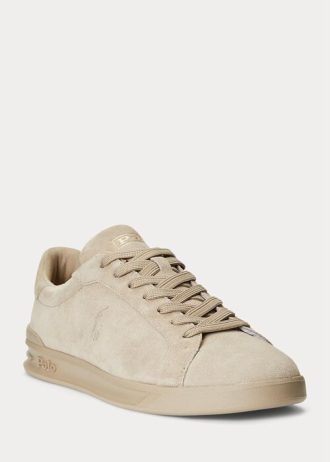 Zapatillas Ralph Lauren Heritage Court II de ante color caqui para hombre