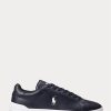 Zapatillas Ralph Lauren Heritage Court II de cuero para hombre en azul marino y blanco Zapatillas Ralph Lauren Heritage Court II de cuero para hombre en azul marino y blanco