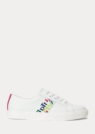 Zapatillas Ralph Lauren Janson III de piel napa blancas para mujer