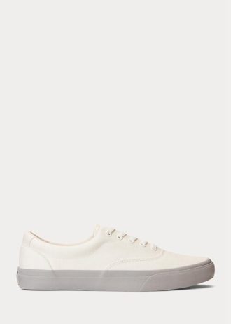 Zapatillas Ralph Lauren Keaton de sarga en blanco y gris para hombre