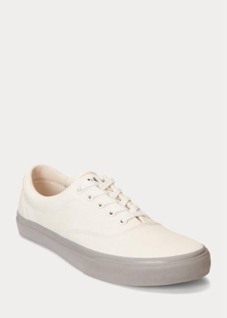 Zapatillas Ralph Lauren Keaton de sarga en blanco y gris para hombre
