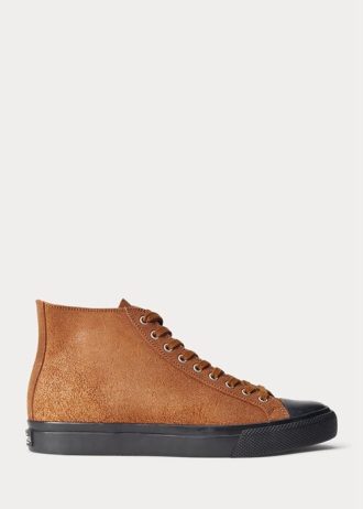 Zapatillas Ralph Lauren Mayport de ante marrón para hombre