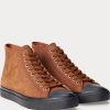 Zapatillas Ralph Lauren Mayport de ante marrón para hombre