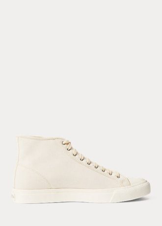 Zapatillas Ralph Lauren Mayport de lona beige para mujer