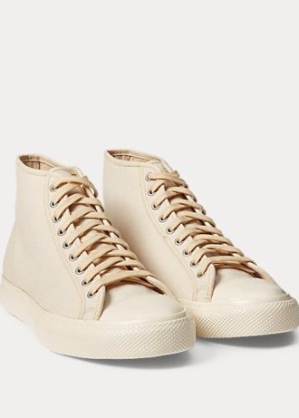Zapatillas Ralph Lauren Mayport de lona beige para mujer