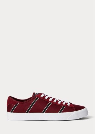 Zapatillas Ralph Lauren Nelson de lana y algodón a rayas burdeos para hombre