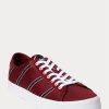 Zapatillas Ralph Lauren Nelson de lana y algodón a rayas burdeos para hombre