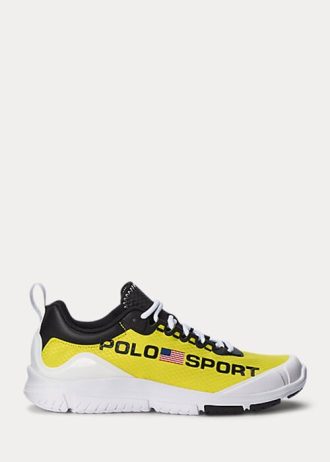 Zapatillas Ralph Lauren Polo Sport Tech Racer para mujer en amarillo y negro
