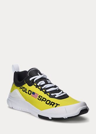 Zapatillas Ralph Lauren Polo Sport Tech Racer para mujer en amarillo y negro