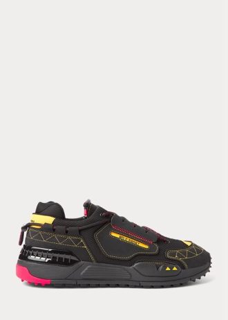 Zapatillas Ralph Lauren PS200 para hombre, color negro y amarillo
