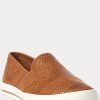 Zapatillas sin cordones tejidas Ralph Lauren Jinny para mujer en color marrón Zapatillas sin cordones tejidas Ralph Lauren Jinny para mujer en color marrón