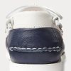 Zapatos casuales de cuero bicolor Ralph Lauren Merton para hombre, color crema/azul marino