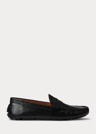 Zapatos casuales de cuero Ralph Lauren Anders para hombre, color negro