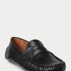 Zapatos casuales de cuero Ralph Lauren Anders para hombre, color negro
