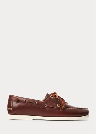 Zapatos casuales de cuero Ralph Lauren Merton para hombre en marrón oscuro