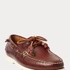 Zapatos casuales de cuero Ralph Lauren Merton para hombre en marrón oscuro