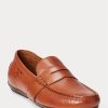 Zapatos casuales de cuero Ralph Lauren Reynold para hombre, color marrón