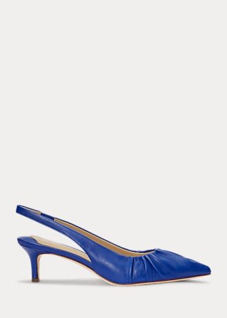 Zapatos de tacón con tira trasera de cuero napa Ralph Lauren Lolah para mujer en color azul marino Zapatos de tacón con tira trasera de cuero napa Ralph Lauren Lolah para mujer en color azul marino