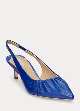 Zapatos de tacón con tira trasera de cuero napa Ralph Lauren Lolah para mujer en color azul marino Zapatos de tacón con tira trasera de cuero napa Ralph Lauren Lolah para mujer en color azul marino