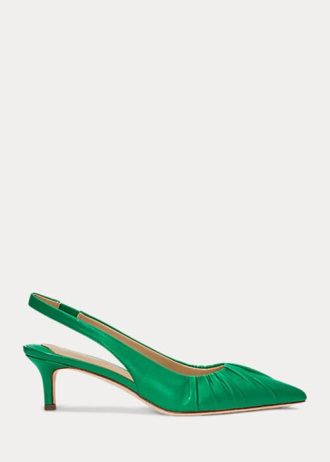 Zapatos de tacón con tira trasera de piel napa Ralph Lauren Lolah para mujer, color verde Zapatos de tacón con tira trasera de piel napa Ralph Lauren Lolah para mujer, color verde
